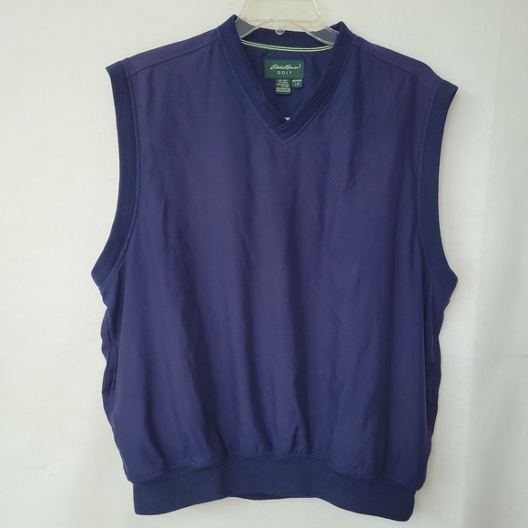Eddie Bauer Other - Eddie Bauer Golf Mens V Neck Sleeveless Vest Navy Blue Size Large‎ Windbreaker